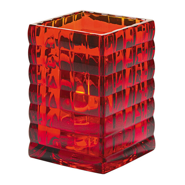 Ruby Optic Block Glass Lamp