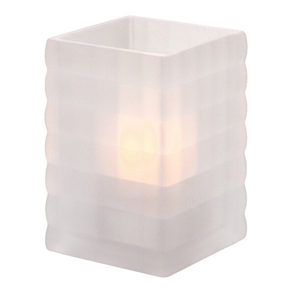 Satin Crystal Optic Block Glass Lamp