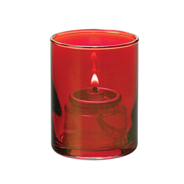 Ruby Lustre Glass Cylinder Tealight