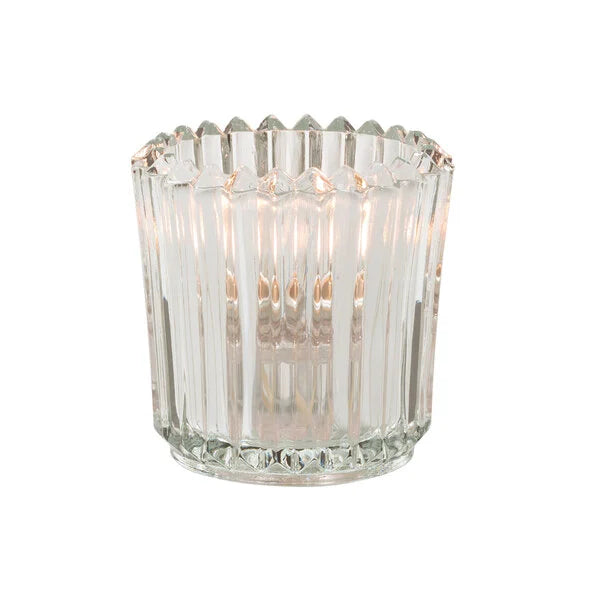 Clear Glass Ribbed Tealight