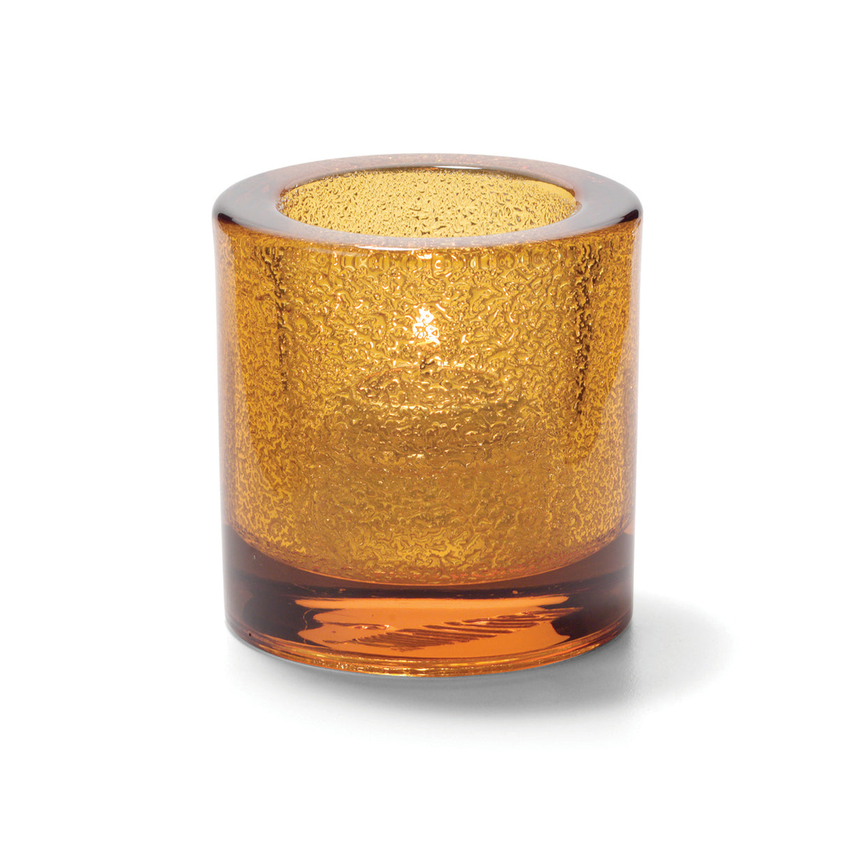 Amber Jewel Round Thick Glass Tealight
