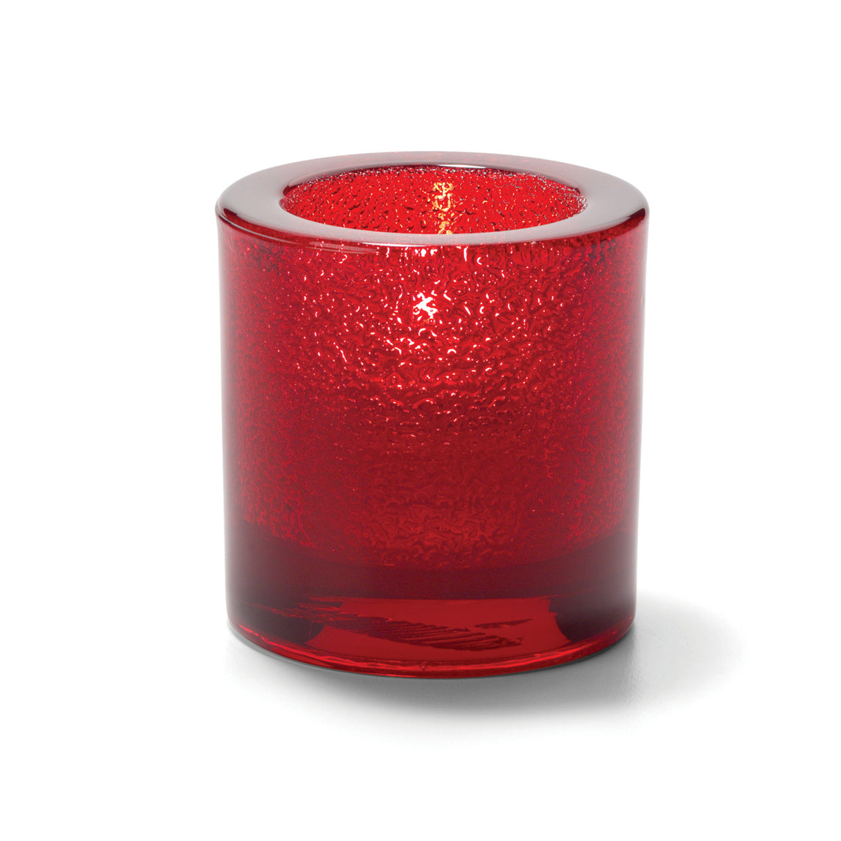 Ruby Jewel Round Thick Glass Tealight