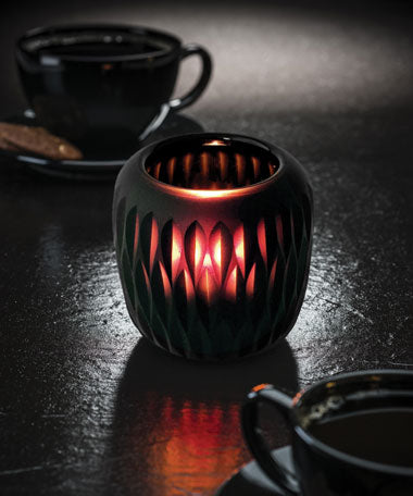 Black Amber Mystic Glass Votive