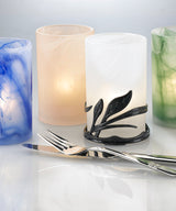 Amber Satin Wysp Glass Cylinder Candle Holder